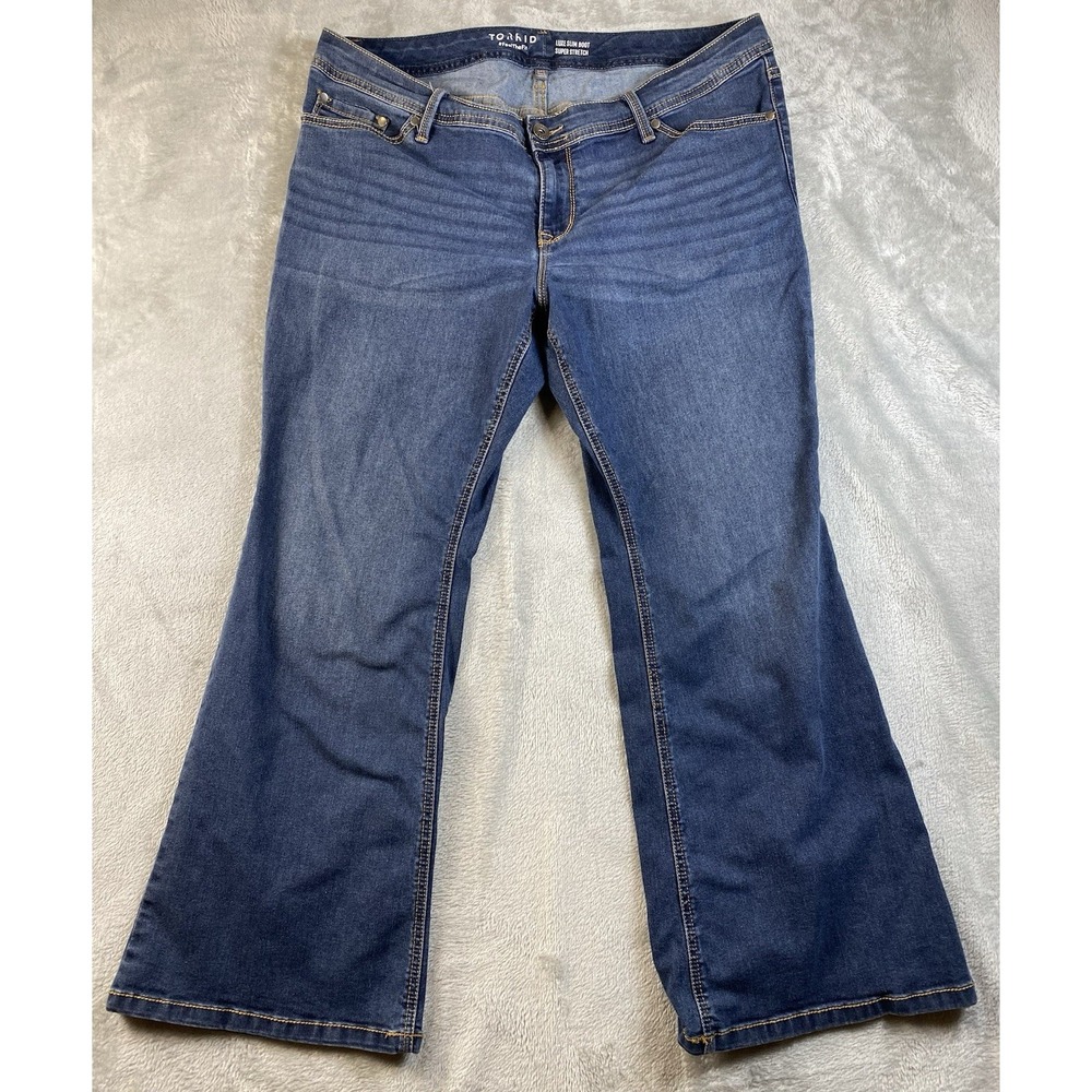 Torrid Women's Jeans Luxe Slim Boot Super Stretch Size 18S Dark Wash